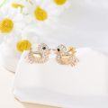 wholesale Gold 925 Sterling Silver Chick Cubic Zirconia Stud Earrings for Women -0-1