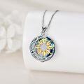 wholesale 925 Sterling Silver Sun Pendant with Blue and White Opals & Labradorite Stone - Gifts for Teenage Girls-0-2