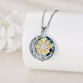 wholesale 925 Sterling Silver Sun Pendant with Blue and White Opals & Labradorite Stone - Gifts for Teenage Girls-0-2