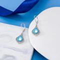 wholesale 925 Sterling Silver Moonstone & Turquoise Teardrop Bohemian Dangle Earrings with Leverbacks-0-2