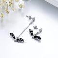 wholesale 925 Sterling Silver Black Bat Cross Drop Earrings Gothic s for Her-0-3