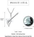 wholesale 925 Sterling Silver Electric Guitar Pendant Necklace for Women Girls Musical Instrument s-0-3
