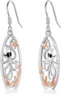 wholesale 925 Sterling Silver Octopus Drop Earrings with Starfish and Coral Accents - Ocean Theme Jewelry for Women-0-0