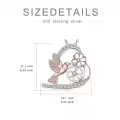TOUPOP Sterling Silver Necklace with Stones Hummingbird Pendant Flower Bird Animal Jewelry Gifts for Women-0-5