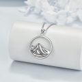 wholesale 925 Sterling Silver Mountain Peak Circle Pendant Necklace for Women Girls Nature Inspired s 45cm Chain Length-0-3
