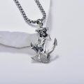 wholesale 925 Sterling Silver Anchor Mermaid Pendant Chain Necklace  for Women Girls-0-2