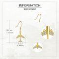 wholesale 14K Gold Airplane Dangle Earrings with Cubic Zirconia for Women-0-3