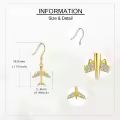wholesale 14K Gold Airplane Dangle Earrings with Cubic Zirconia for Women-0-3