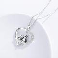 wholesale 925 Sterling Silver Penguin Heart-Shaped Pendant Necklace for Women Gifts for Mom/GF/Wife-0-1