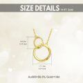 TOUPOP 14K Gold Diamond Women's Interlocking Circle Pendant Necklace-0-3