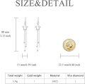 wholesale 925 Sterling Silver Moon & Star Drop Threader Earrings w/ Tassel Chains for Women and Teenagers - Hypoallergenic Jewelry-0-1