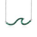 wholesale 925 Sterling Silver Wave Pendant Necklace Wholesale In Rose Gold Tone For Women Fashionable Minimalist Jewelry-0-38