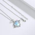 wholesale 925 Sterling Silver Heart Pendant with Blue Opal and Turquoise Crystals-0-1