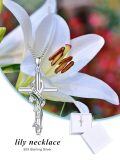wholesale 925 Sterling Silver Red Cardinal Bird Cross Pendant Necklace For Women-0-5
