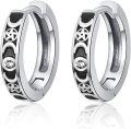 wholesale 925 Sterling Silver & Zircon Star Hoop Earrings for Men Women Couples, 30mm Pentagram Huggie Earrings, Gift for Holidays Graduation Birthday Christmas-0-0
