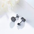 wholesale 925 Sterling Silver Round Black & Blue CZ Celtic Knot Stud Earrings-0-5