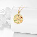 wholesale 14K Gold Star of David Tree Of Life Pendant Necklace - Real s For Women-0-2
