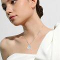 wholesale  925 Sterling Silver & White Crystal Heart Tree of Life Necklace, April Birthstone Gift for Women-0-1