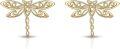 wholesale 14K Gold Dragonfly Stud Earrings - Cute Insect s for Her-0-0