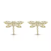 wholesale 14K Gold Dragonfly Stud Earrings Wholesale - Cute Insect s for Her-1-Celtic Stud