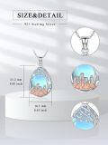 wholesale 925 Sterling Silver Blue Moonstone Family Tree Pendant Necklaces for Women Girls Mothers Day Gift-0-2