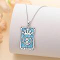 wholesale 925 Sterling Silver and Turquoise Empress Tarot Card Pendant Necklace for Women & Men-0-3