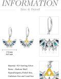 wholesale TOUPOP Game Earrings 925 Sterling Silver Anime Triforce Legend Drop Dangle Earrings Abalone Shell Jewelry Gifts For Men Women Birthday Graduation Presents Gifts -0-3