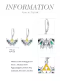 TOUPOP Sterling Silver Abalone Shell Anime Triforce Legend Dangle Earrings-0-3