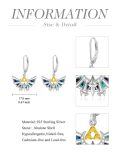 TOUPOP Sterling Silver Abalone Shell Anime Triforce Legend Dangle Earrings-0-3