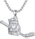 wholesale 925 Sterling Silver Bauer Ice Hockey Stick Pendant Necklace  for Men-0-0