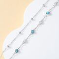 TOUPOP 925 Sterling Silver Natural Stone Layered Anklet Women's Jewelry Gift-0-4