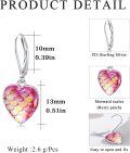 wholesale 925 Sterling Silver Multicolor Shell Mermaid Heart Leverback Hoop Earrings-0-1