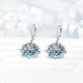 wholesale 925 Sterling Silver & Abalone Shell Lotus Om Aum Engraved Earrings for Women-0-1