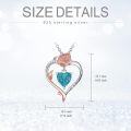 wholesale 925 Sterling Silver Turquoise Heart Rose Pendant Necklace for Women - Forever in My Heart-0-4