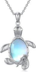 wholesale 925 Sterling Silver Turtle Moonstone Pendant Necklace Sea Life s for Her-0-0