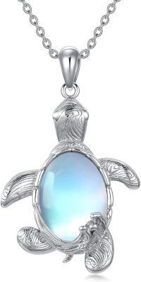 wholesale 925 Sterling Silver Turtle Moonstone Pendant Necklace Sea Life s for Her-Turtle