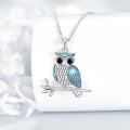 wholesale 925 Sterling Silver Blue Owl Pendant Necklace for Women s-0-1