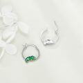 wholesale 925 Sterling Silver Green Chameleon Hoop Earrings for Women Girls-0-3