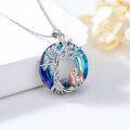 wholesale TOUPOP Dog Necklace For Women 925 Sterling Silver Tree Of Life Basset Hound Gift Necklaces Pendant Crystal Dogs Jewelry Birthday Christmas Dog Lovers Gifts For Women -0-3