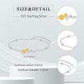 wholesale 925 Sterling Silver Sunflower Adjustable Link Chain Bracelet s for Women/Daughter/Girlfriend-0-1