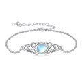 wholesale 925 Sterling Silver Celtic Knot Bracelet With Moonstone Centerpiece-0-0