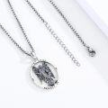 wholesale 925 Sterling Silver Saint Uriel Angel Pendant Necklace  Catholic Medal Protection Jewelry for Women Men Gift 45cm Chain Length-0-1