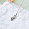 wholesale 925 Sterling Silver Labradorite and Moonstone I Love You Celtic Dragon Pendant Necklace-0-3