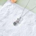 wholesale 925 Sterling Silver Labradorite and Moonstone I Love You Celtic Dragon Pendant Necklace-0-3