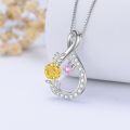 wholesale TOUPOP October Birth Flower Necklaces 925 Sterling Silver Dainty Floral Pendant Necklaces Infinity Birth Month Flower Jewelry Gifts For Women Her October Birthday Christmas Gift -0-2