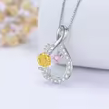 TOUPOP Sterling Silver Stone October Birth Flower Necklace-0-2