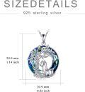 wholesale Sterling Silver Crystal Abalone Shell Animal Pendant Tree of Life Necklace-0-5