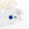 wholesale 925 Sterling Silver Heart Birthstone Stud Earrings Jewelry for Women-0-1