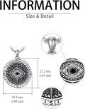 wholesale 925 Sterling Silver Evil Eye Yin Yang Compass Dog Tag Pendant Necklace  with 24 Chain-0-3