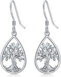 wholesale 925 Sterling Silver Teardrop Tree of Life Drop Earrings for Women Irish  Ideas-0-0